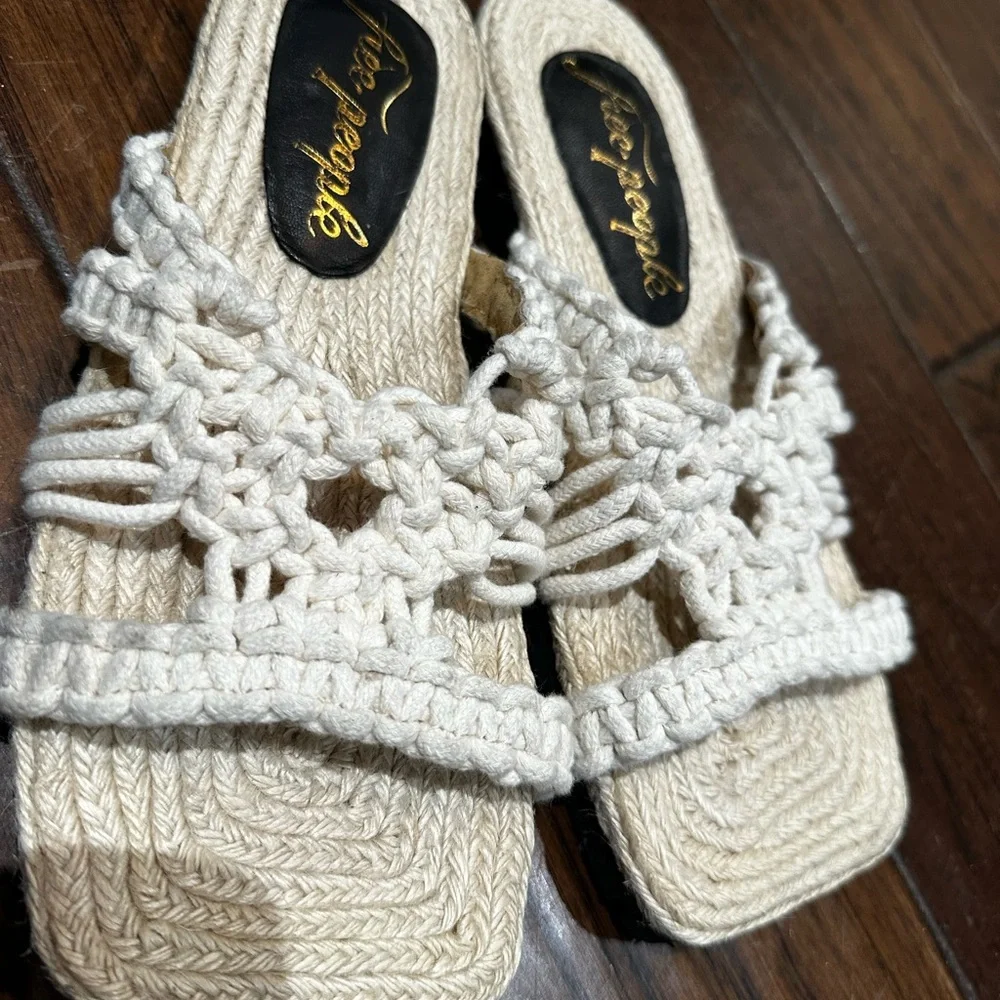 Free‎ People Cream Espadrille Macrame Sandals 6.5 - Picture 2 of 6